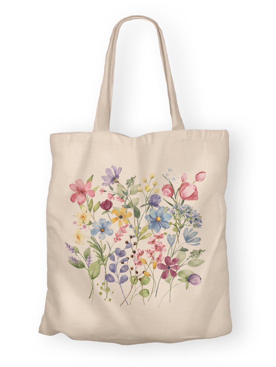 Torba bawełniana z nadrukiem polnych kwiatów