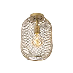 QAZQA Nowoczesna mosiężna lampa sufitowa - Waya Mesh - Oprawy, klosze i abażury - miniaturka - grafika 1