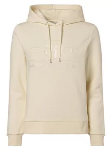 Gant - Damska bluza z kapturem, beżowy - Bluzy damskie - miniaturka - grafika 1