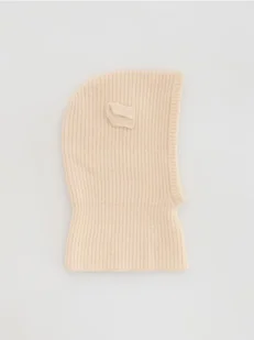 Reserved - Wełniana kominiarka - kremowy - Czapki damskie - miniaturka - grafika 1