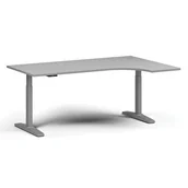 Stoły i stoliki do biura - Stół z regulacją wysokości, elektryczny, 675-1325 mm, narożnik prawy, blat 1800x1200 mm, podstawa szara, szary - miniaturka - grafika 1