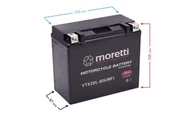 Części motocyklowe - Akumulator Moretti AGM (Gel) MTX20L-BS - miniaturka - grafika 1