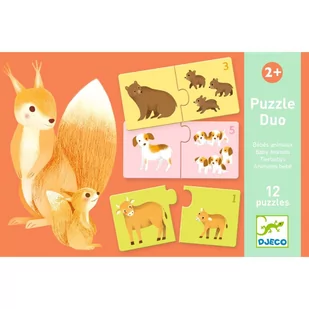 Djeco Puzzle dla dzieci duo mamy i dzieci zwierzątka - Zabawki interaktywne dla dzieci - miniaturka - grafika 1
