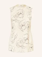 Bluzki damskie - Calvin Klein Bluzka Bez Rękawów Z Satyny beige - miniaturka - grafika 1