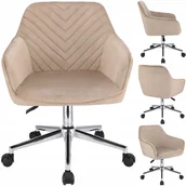 Fotele i krzesła biurowe - Fotel obrotowy, krzesło konferencyjne, Napoli, beżowe na srebrnej stopie - miniaturka - grafika 1