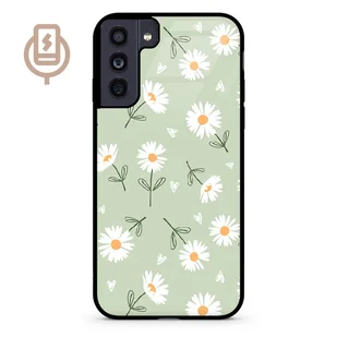 Stokrotki pistacja - Galaxy S21 5G Etui szklane flexible indukcyjne - Etui i futerały do telefonów - miniaturka - grafika 1