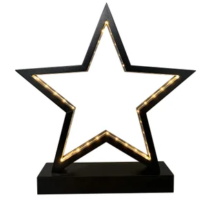 Gwiazda świąteczna LED Czarna Drewniana - Oświetlenie świąteczne - miniaturka - grafika 1