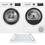 Zestawy AGD - Zestaw AGD Bosch Serie 4 Pralka WAN2823GPL 8kg + Suszarka WTH8529GPL 8kg + Łącznik WTZ27400 - miniaturka - grafika 1
