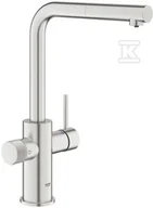 Baterie kuchenne - Bateria filtrująca Grohe Blue Pure Minta z wyciąganą, obracaną w zakresie 360° wylewką "L", stal nierdzewna - miniaturka - grafika 1