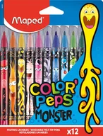 Przybory szkolne - Maped Flamastry Colorpeps Monster 12 kolorów - miniaturka - grafika 1