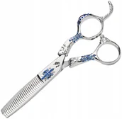 Nożyczki fryzjerskie - WOLF Degażówki nożyczki praworęczne 6,0 Sgapphire offset fryzjerskie do strzyżenia włosów do salonu linia Professional - miniaturka - grafika 1