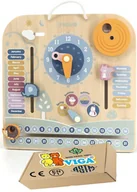 Zabawki sensoryczne - TABLICA Manipulacyjna KALENDARZ ZEGAR DLA DZIECKA Pomoce Dydaktyczne VIGA 3+ montessori - miniaturka - grafika 1