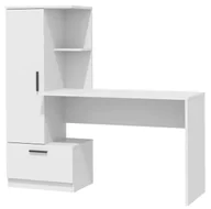 Biurka - Białe Nowoczesne Biurko Z Regałem C4-L15 - miniaturka - grafika 1