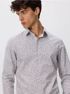 Koszule męskie - Reserved - Koszula slim fit w drobny wzór - brązowy - miniaturka - grafika 1
