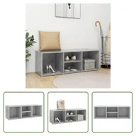 Szafki na buty - The Living Store Ławka na buty betonowa szara 105x35x35 cm Materiał drewnopochodny - miniaturka - grafika 1