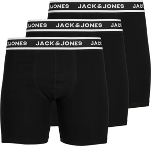 JACK&JONES bokserki męskie, 3-pak - JACSOLID, bawełna stretch, gładkie, czarne 2XL - Majtki męskie - miniaturka - grafika 1