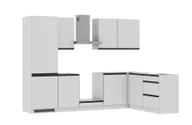 Meble kuchenne - Zestaw Mebli Kuchennych Siena Plus Prawy 280X180 Cm Mdf Lakier Biały Mat Cichy Domyk Blum - miniaturka - grafika 1