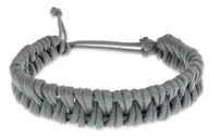 Bransolety męskie - Męska Bransoletka Pleciona Ręcznie Szara - miniaturka - grafika 1
