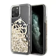 Etui i futerały do telefonów - Guess iPhone 11 Pro Max złoty hard case Circle Liquid Glitter GUHCN65LGGITDGO GUE000665 - miniaturka - grafika 1
