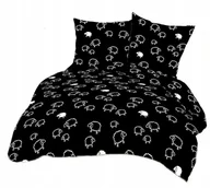 Pościel - pościel bawełna lux 200x220 + 2 poszewka B 200-2 baranki czarne - miniaturka - grafika 1
