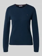 Swetry damskie - Sweter z dzianiny o kroju slim fit z czystej wełny - miniaturka - grafika 1