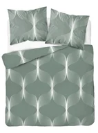 Pościel - Pościel 220x200 zielona biała geometria 5253 B Bawełna 48 - miniaturka - grafika 1