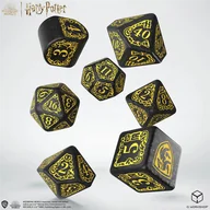 Akcesoria do gier planszowych - Harry Potter Hufflepuff, Zestaw nowoczesnych kości, czarne Q-Workshop - gra - miniaturka - grafika 1