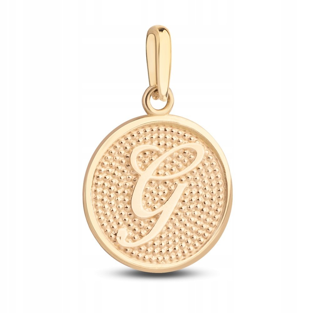 ZŁOTA WYJĄTKOWA ZAWIESZKA MEDALIK LITERKA G 585