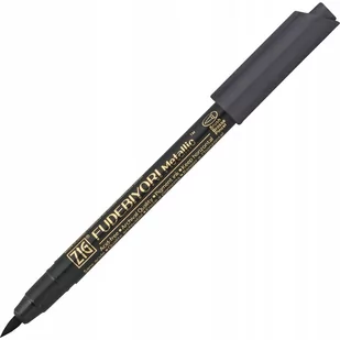 Kuretake, Pisak metaliczny Zig Fudebiyori Metallic, Black - Kredki, ołówki, pastele i pisaki - miniaturka - grafika 1