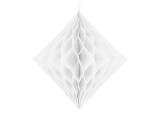 Party Deco Dekoracja wisząca diament biały - 30 cm - 1 szt. DH30-008 - Dekoracje sali - miniaturka - grafika 1