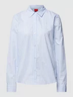Koszule damskie - Bluzka koszulowa ze wzorem w paski - miniaturka - grafika 1