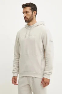 Columbia bluza polarowa kolor beżowy z kapturem z aplikacją - Bluzy męskie - miniaturka - grafika 1
