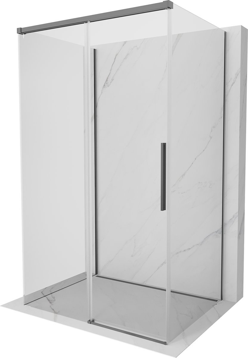 Mexen Rox-3S kabina prysznicowa 3-ścienna rozsuwana 155 x 90 cm, transparent, gun metal - 8C2-155-090-95-00-3S