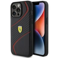 Etui i futerały do telefonów - Ferrari FEHCP15XPTWK iPhone 15 Pro Max 6.7" czarny/black hardcase Twist Metal Logo - miniaturka - grafika 1