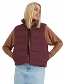 Bluzki damskie - Noisy May Kamizelka Damska Pikowana Z Zamkiem Bordowa S K1A - miniaturka - grafika 1