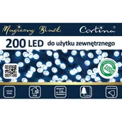 Oświetlenie świąteczne - Lampki 200 LED zewnętrzne na transformator zimny biały Cortina - miniaturka - grafika 1