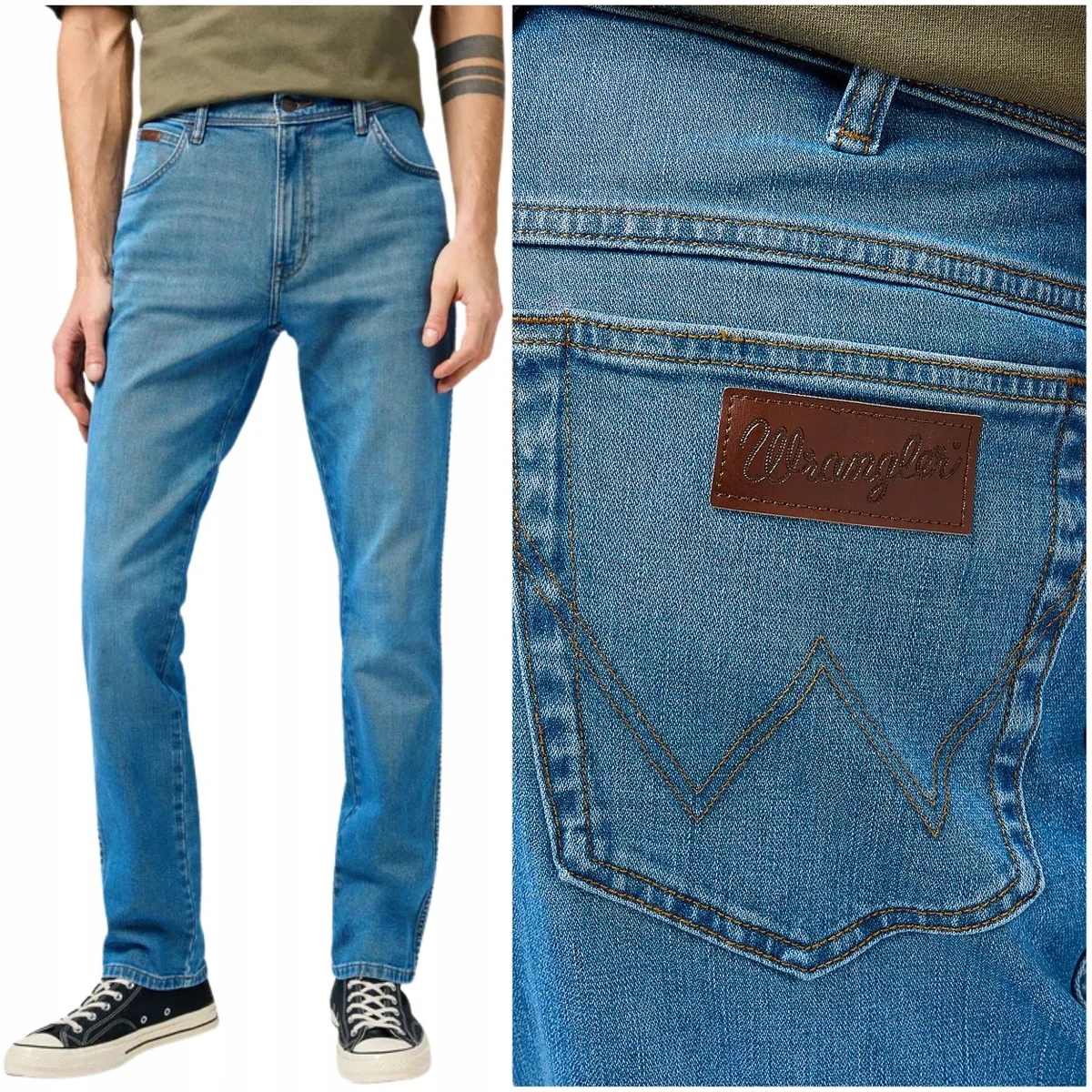 Wrangler Texas Slim Glacier DżINS lekko dopasowane spodnie jeansowe W38 L32