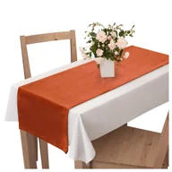 Obrusy i serwetki - Voppi Elegancki bieżnik na stół stolik 40x130 cm pomarańczowy welurowy - miniaturka - grafika 1