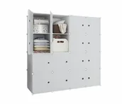 Szafy - Duża Szafa Modułowa Biała 16 Półek Garderoba Regał - miniaturka - grafika 1