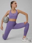 Bielizna sportowa damska - 4F Biustonosz treningowy ze średnim wsparciem damski - fioletowy S - miniaturka - grafika 1