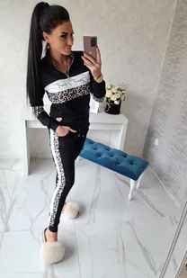 DRES DAMSKI ETER CZARNY Z MOTYWEM PANTERY THE WESS - ETNEE - Spodnie sportowe damskie - miniaturka - grafika 1