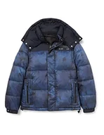 Kurtki męskie - Armani Exchange Męska kurtka z nadrukiem, blok, zdejmowana kurtka z kapturem, niebieska camou, rozmiar S - miniaturka - grafika 1