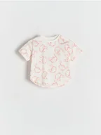 Bluzki dla niemowląt - Reserved - T-shirt z asymetrycznym dołem - złamana biel - miniaturka - grafika 1