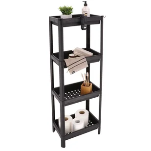 Regał łazienkowy Enes czarny 4-poziomowy - Półki łazienkowe - miniaturka - grafika 1