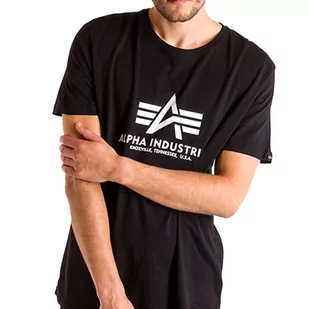 Koszulka Alpha Industries Basic T-shirt  10050103 - czarna - Koszulki sportowe męskie - miniaturka - grafika 1