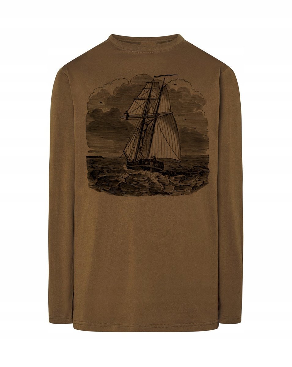 Longsleeve męski nadruk STATEK ŻEGLUGA r.XS