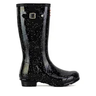 Buty dla dziewczynek - Kalosze Hunter JFT6075RGT Czarny - miniaturka - grafika 1