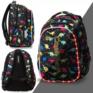 Patio CoolPack Joy M Plecak Szkolny Świecący LED 23L Dinosaurs A20204 - Plecaki szkolne i tornistry - miniaturka - grafika 1