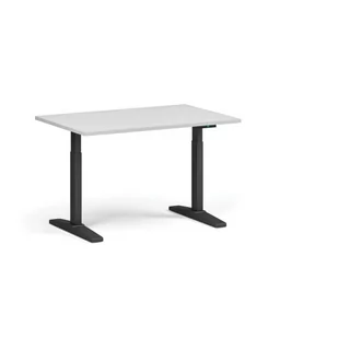 Stół z regulacją wysokości ULIX, elektryczny, 675-1325 mm, blat 1200x800 mm, podstawa czarna, biała - Biurka - miniaturka - grafika 1