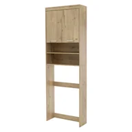 Meble łazienkowe - Waschmaschinenschrank mit 2 Türen und 2 offenen Fächern 187,5x63 cm Eichenoptik ML-Design - miniaturka - grafika 1